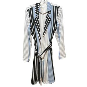 Striped Blazer Jacket Trench Coat.